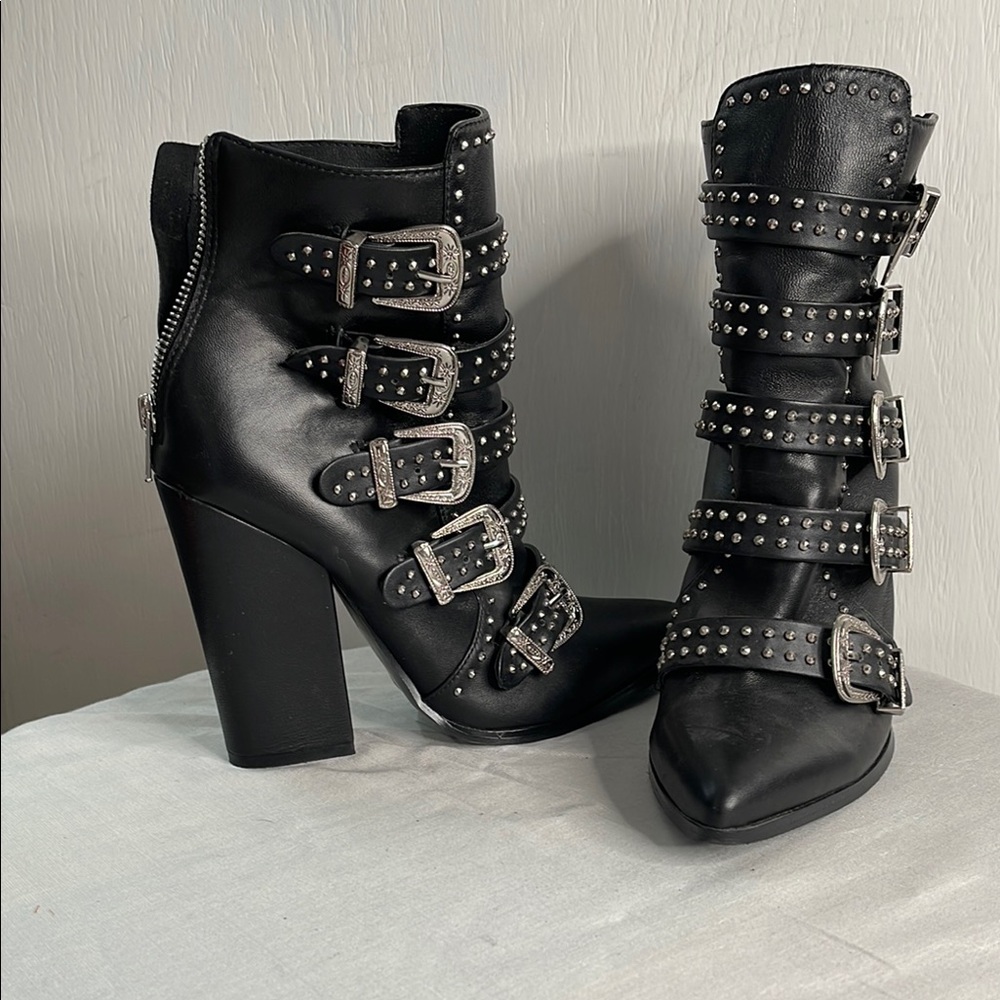 Studded Black Steve Madden Ankle Boots